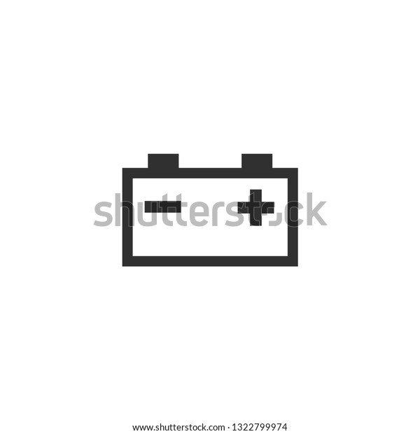 Battery\
car icon in simple design. Vector\
illustration.