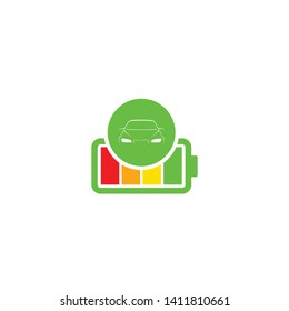 Battery And Car Icon Vector. Battery Logo Illustration Template For Icon Technology Industrial.