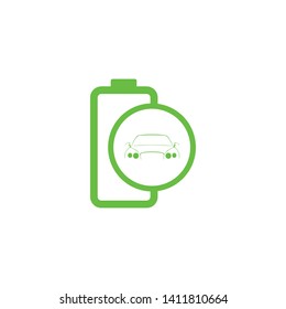 Battery And Car Icon Vector. Battery Logo Illustration Template For Icon Technology Industrial.