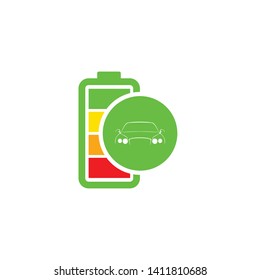 Battery And Car Icon Vector. Battery Logo Illustration Template For Icon Technology Industrial.
