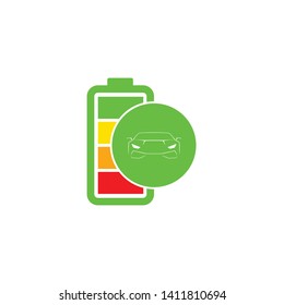 Battery And Car Icon Vector. Battery Logo Illustration Template For Icon Technology Industrial.