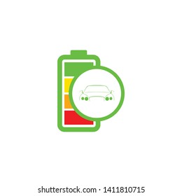 Battery And Car Icon Vector. Battery Logo Illustration Template For Icon Technology Industrial.