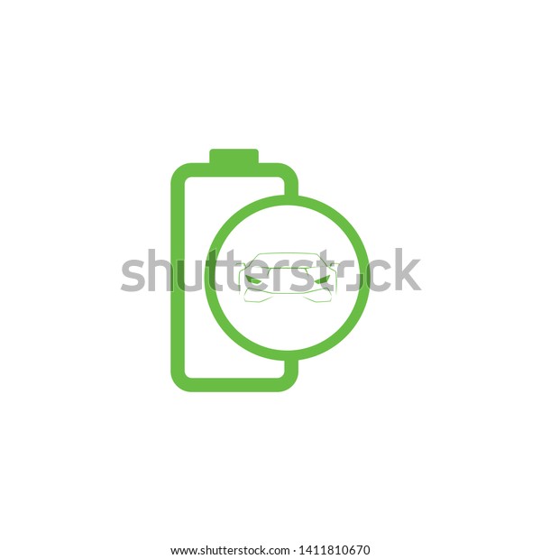 Battery And Car Icon Vector.\
Battery Logo Illustration Template For Icon Technology\
Industrial.