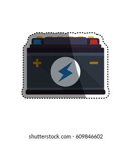 Battery car isolated vector illustration graphic design