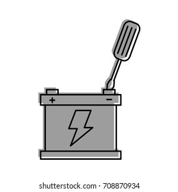 battery car with screwdriver repair support tool