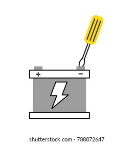 battery car with screwdriver repair support tool