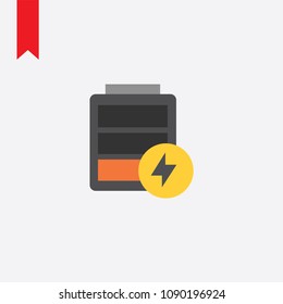 Battery caution charging icon