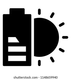 
A battery cell along with shining sun is icon concept of solar charging 
