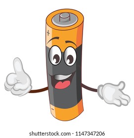 battery character cartoon.vector illustration