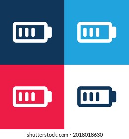Carga de la batería Casi todo azul y rojo cuatro colores conjunto mínimo de iconos