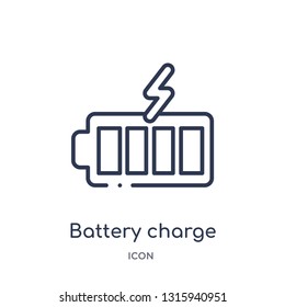 battery charge almost full icon from technology outline collection. Thin line battery charge almost full icon isolated on white background.