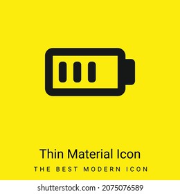 Carga de la batería Icono de material amarillo brillante mínimo casi completo