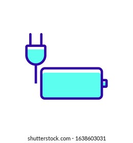 Battery charge, electric plug icon vector