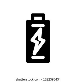 battery charge energy icon with glyph style vector for your web design