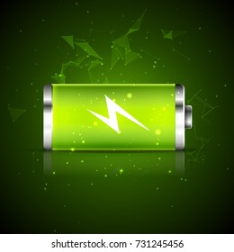 Battery charge energy power icon. Vector battery recharge design energy technology.