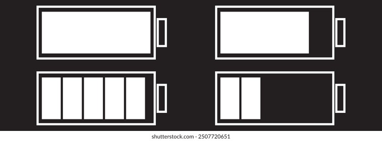 Battery charge flat icons in multiple colors design eps 10