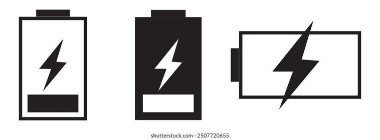 Battery charge flat icons in multiple colors design eps 10