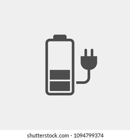 Battery charge flat vector icon