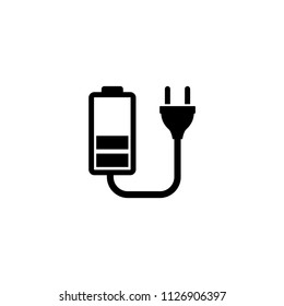 Battery Charge. Flat Vector Icon illustration. Simple black symbol on white background. Battery Charge sign design template for web and mobile UI element