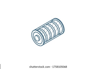 battery charge full isometric icon. 3d vector illustration. Isolated line art technical drawing. Editable stroke