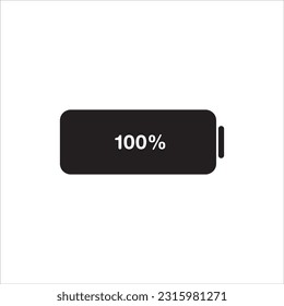 Battery charge glyph icon vector on white background. Flat vector