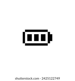 battery charge icon 8 bit, pixel art  energy battery icon  for game  logo.