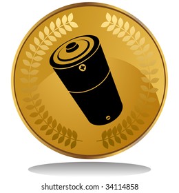 battery charge icon coin