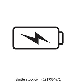 Design des Batterieladungsymbols einzeln auf weißem Hintergrund