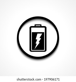 Battery charge icon. Flat design style