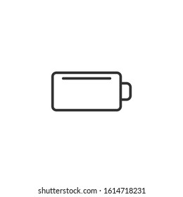 Battery charge icon in flat style. Power level vector illustration on white isolated background. Lithium accumulator business concept.