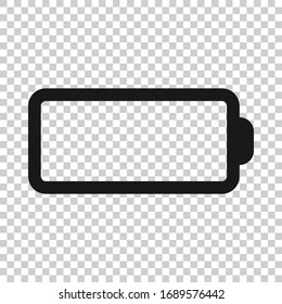 Battery charge icon in flat style. Power level vector illustration on white isolated background. Lithium accumulator business concept.