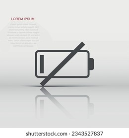 Battery charge icon in flat style. Power level vector illustration on white isolated background. Lithium accumulator business concept.