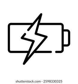 Battery Charge icon illustration in line style. Perfect for website mobile app presentation. Suitable for any user interface and user experience