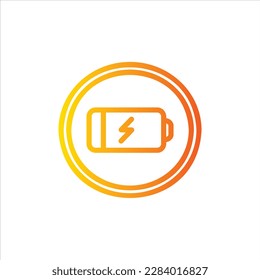 battery charge icon with isolated vektor and transparent background.