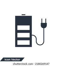 Battery charge icon logo vector illustration. charge symbol template for graphic and web design collection