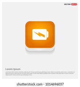 Battery Charge Icon Orange Abstract Web Button