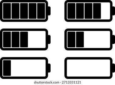 Conjunto de iconos de Recargo de batería: fuente de alimentación y Vector de energía