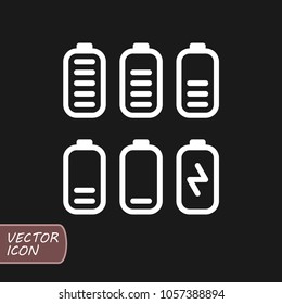 Battery charge icon set vector.