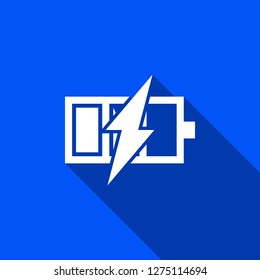 Battery charge icon with shadow , sign design