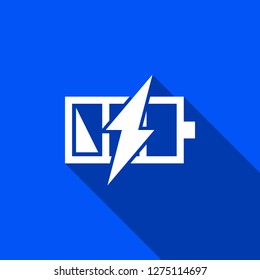 Battery charge icon with shadow , sign design