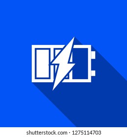 Battery charge icon with shadow , sign design