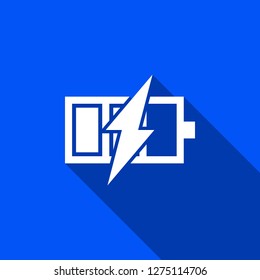 Battery charge icon with shadow , sign design