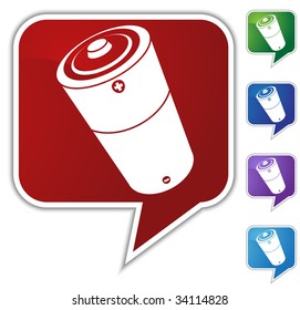 battery charge icon speech bubble
