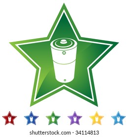 battery charge icon star