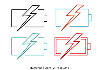 Battery charge icon used to represent batteries or battery power levels in various devices