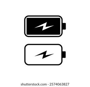 Battery charge icon vector. Discharged battery symbol.  Battery symbol icon set, battery low, charging, high charge, indicator illustration symbol. accumulator logo.