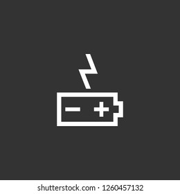 battery charge icon vector. battery charge sign on black background. battery charge icon for web and app