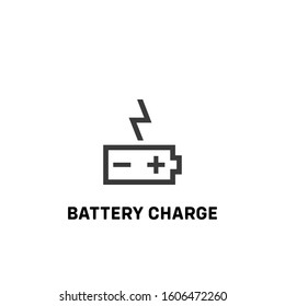 battery charge icon vector. battery charge sign on white background. battery charge icon for web and app