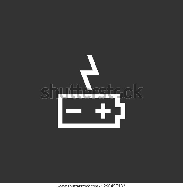 battery charge icon\
vector. battery charge sign on black background. battery charge\
icon for web and app