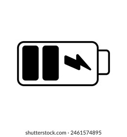 battery charge icon with white background vector stock illustration